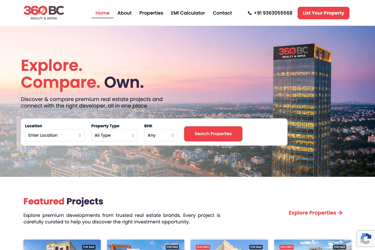 360 BC Realty website — an actual digital product